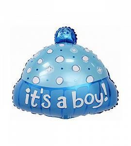 Шар фольгированный - Birthday boy (шапочка) - 23"