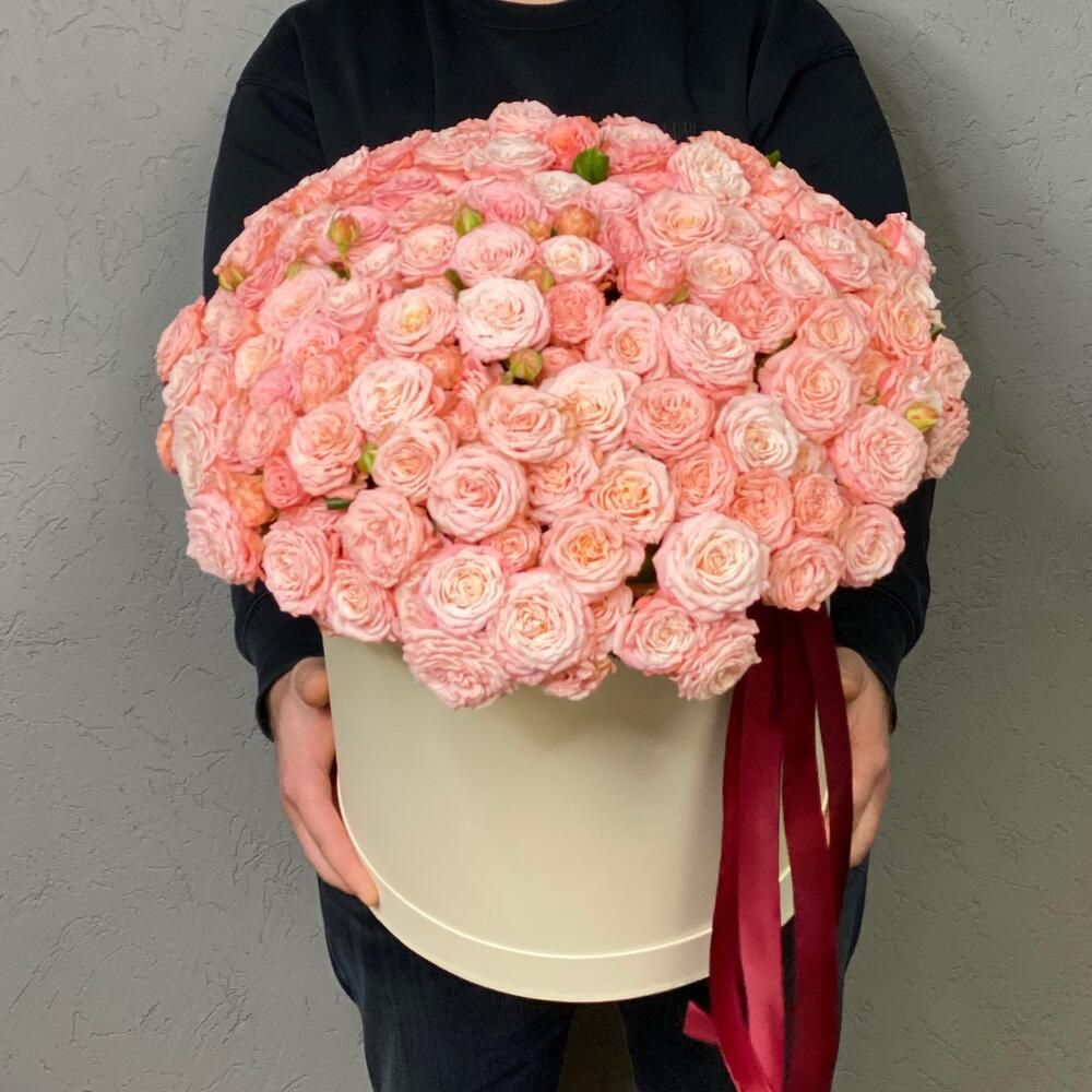 Букет в коробке "Феерия" 101 пионовидная роза 