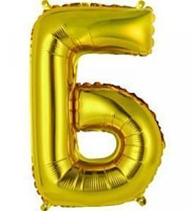 Фольгированный - Буква "Б" 14" - золото