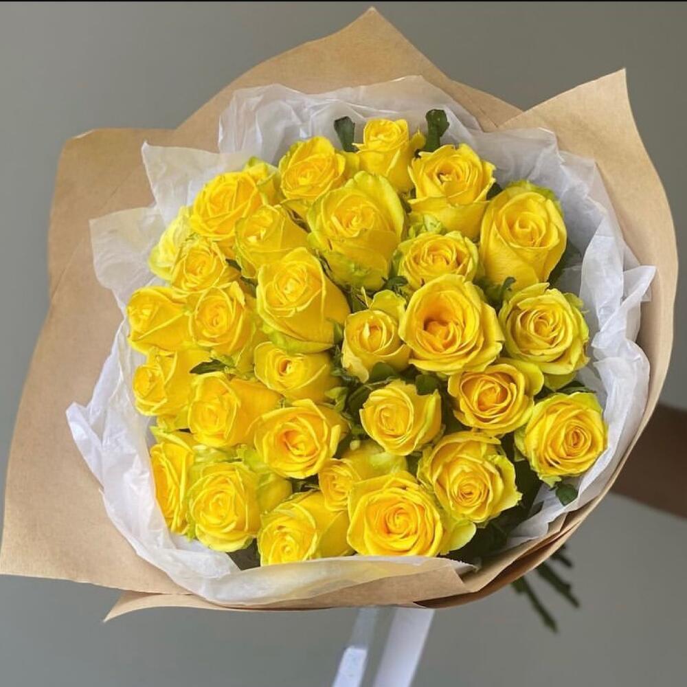 Букет из желтых роз 29 шт