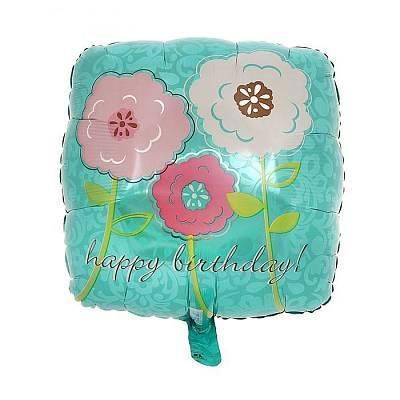 Шар фольгированный - Три цветка - 18"