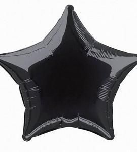 Шар - Черная фольгированная звезда 48 см