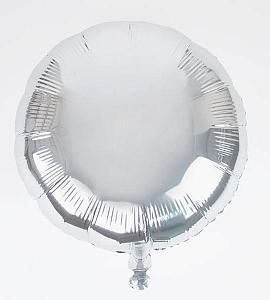 Шар - серебро фольгированный круг 48 см