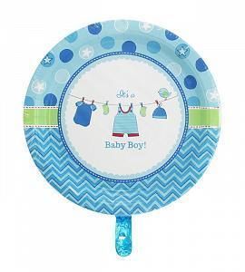 Шар фольгированный - Это мальчик (одежда на веревочке) - 16"