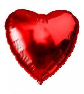 Шар - Красное фольгированное сердце 45 см