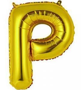 Фольгированный - Буква "Р" 14" - золото