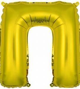 Фольгированный - Буква "П" 14" - золото