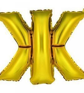 Фольгированный - Буква "Ж" 14" - золото