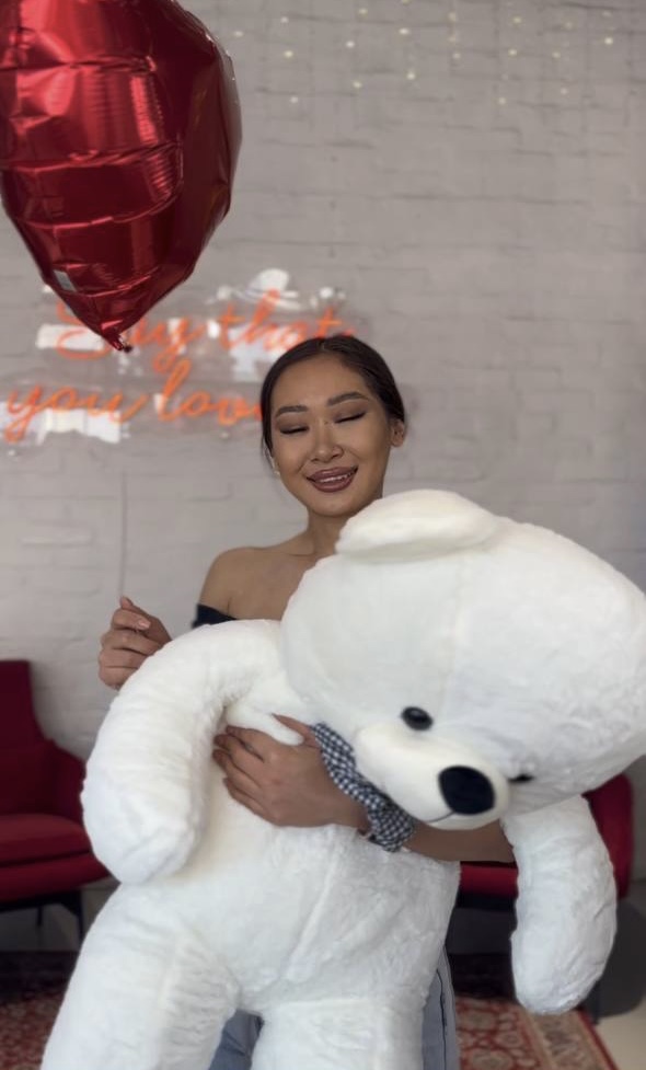 Подарочный набор "Teddy love" метровый мишка и шарик