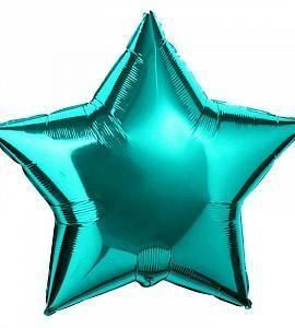Шар - Бирюзовая фольгированная звезда 48 см