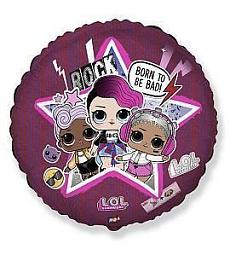 Шар - Куколки LOL (ROCK) - круг 48 см
