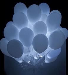 Светящийся светло-голубой шар - латекс 12"