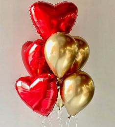 Сет "Gold Love" фонтан из фольгированных шаров