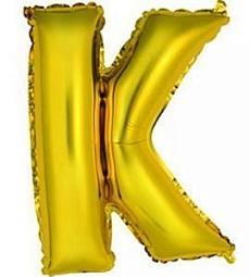 Фольгированный - Буква "К" 14" - золото