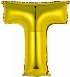 Фольгированный - Буква "Т" 14" - золото