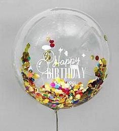 Шар Bubbles - с конфетти и надписью 
