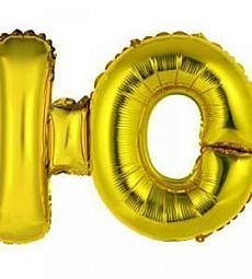 Фольгированный - Буква "Ю" 14" - золото