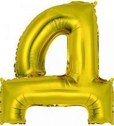 Фольгированный - Буква "Д" 14" - золото