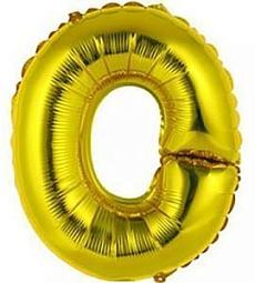 Фольгированный - Буква "О" 14" - золото