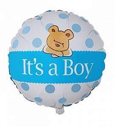 Шар фольгированный - Birthday boy (медвежонок) - 18"