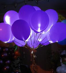 Светящийся фиолетовый шар - латекс 12"