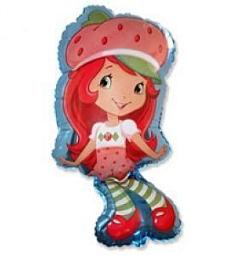 Фольгированный шар - Девочка-клубничка - 39"
