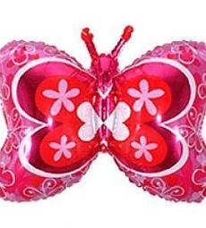 Фольгированный шар - Розовая бабочка - 35"