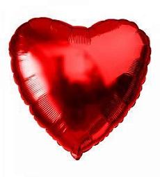 Шар - Красное фольгированное сердце 45 см