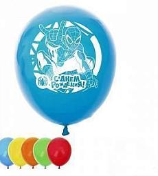 Шар латексный - С днем рождения (человек-паук) - 12"