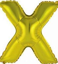 Фольгированный - Буква "Х" 14" - золото
