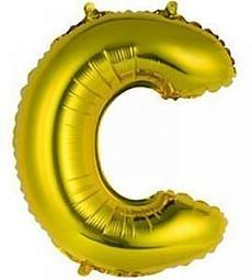 Фольгированный - Буква "С" 14" - золото