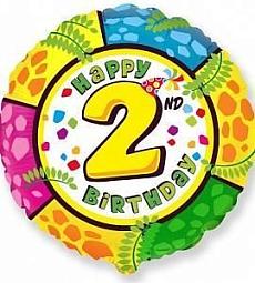Шар - Happy BDAY 2 - круг 48 см