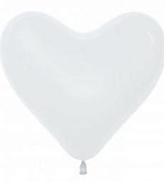 Латексный шар - Белое сердце - 35 см