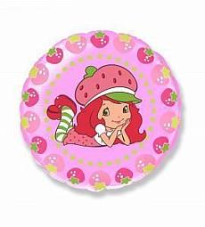 Шар - Девочка клубничка (ягоды) - круг 48 см